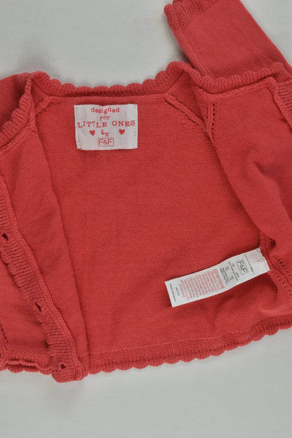 F&F Size 0000 (56 cm) Knitted Cardigan