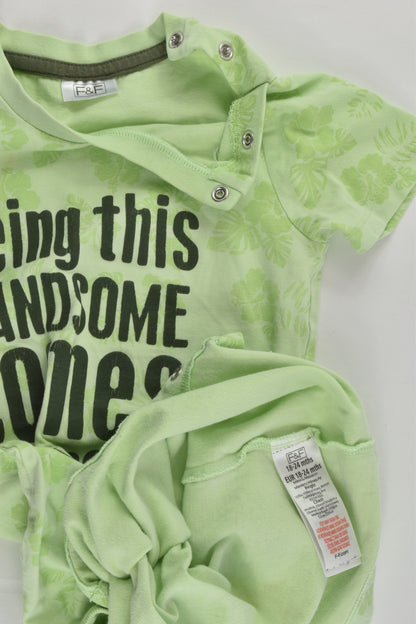 F&F Size 2 (18-24 months) 'Being This Handsome Comes Naturally' Short Romper
