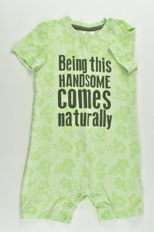 F&F Size 2 (18-24 months) 'Being This Handsome Comes Naturally' Short Romper