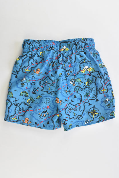 F&F Size 2 (18-24 months) Pirate Map Board Shorts