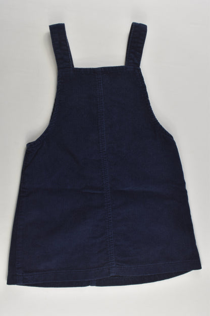 F&F Size 2-3 Cord Pinafore Dress with Floral Embroidery