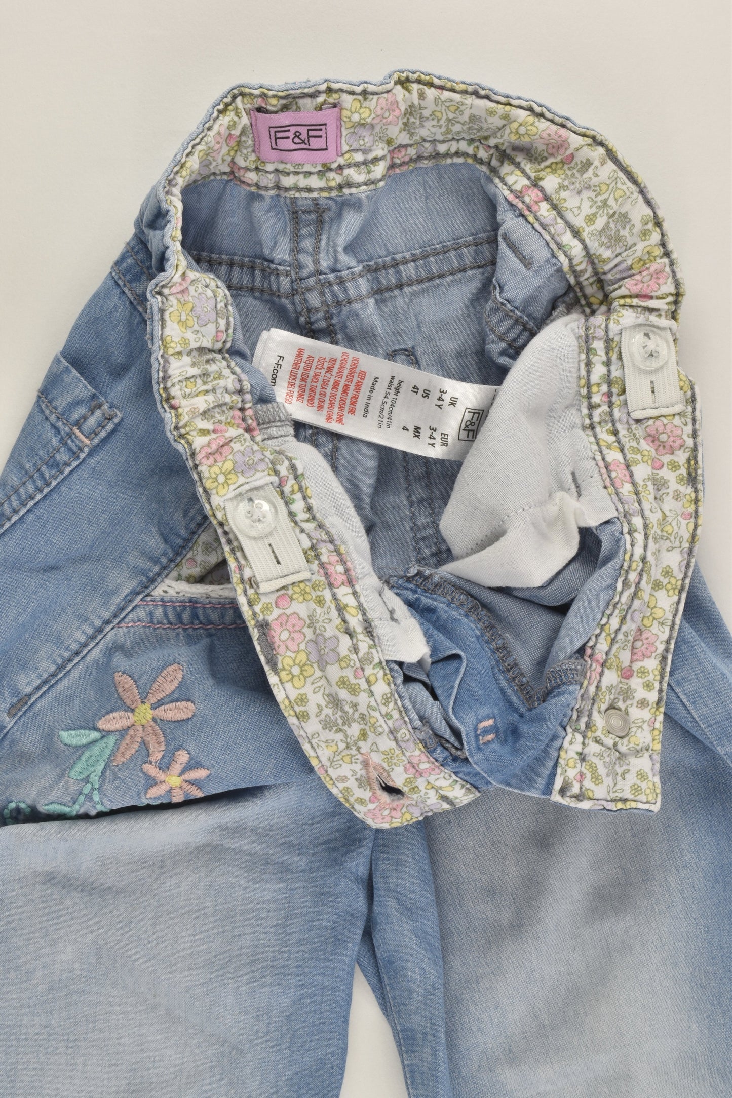 F&F Size 3-4 Lightweight Denim Pants