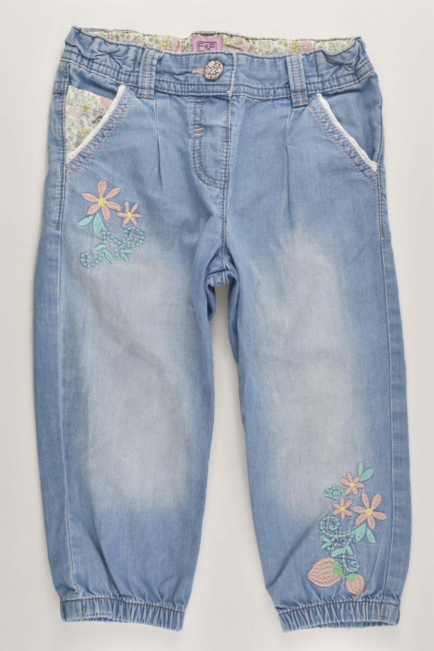 F&F Size 3-4 Lightweight Denim Pants