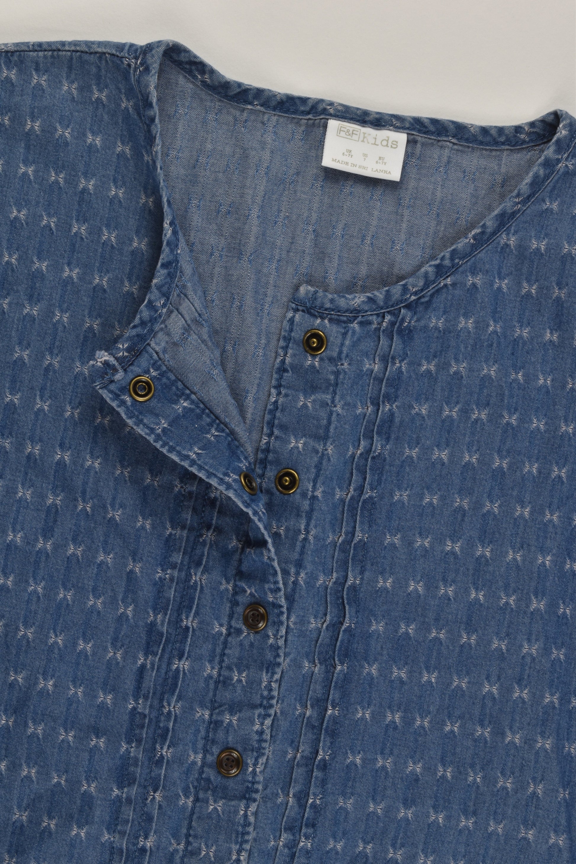 F&F Size 6-7 Lightweight Denim Playsuit