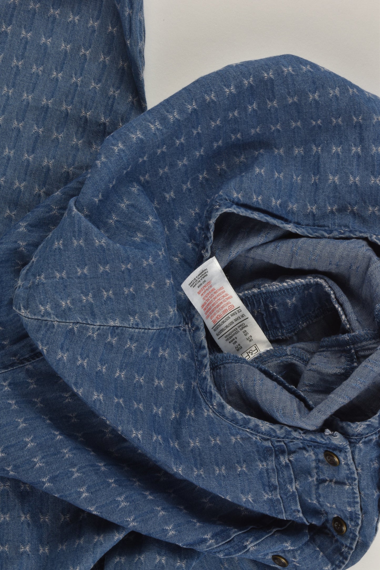 F&F Size 6-7 Lightweight Denim Playsuit
