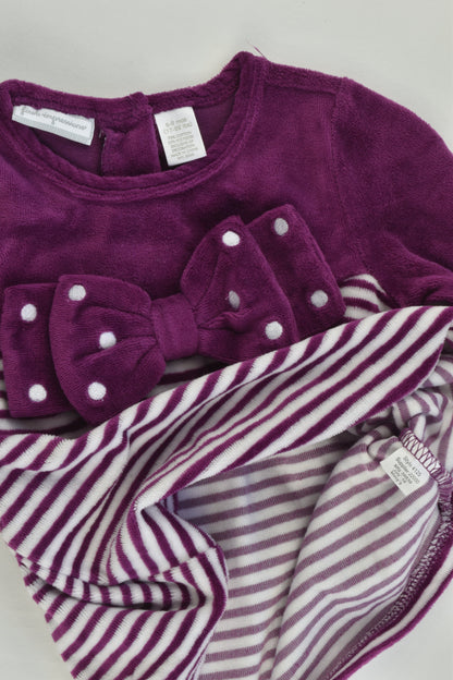 First Impressions Size 0 (6-9 months) Velour Tunic/Blouse with Bow