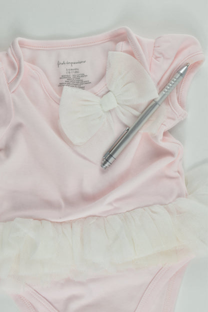 First Impressions Size 00 (3-6 months) Pink Tulle Bodysuit