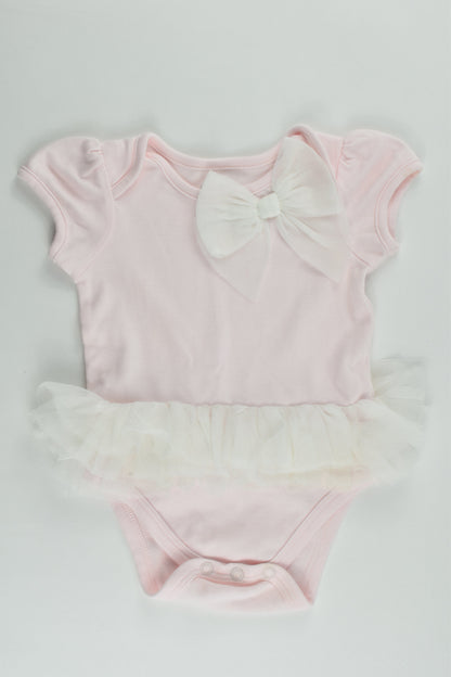 First Impressions Size 00 (3-6 months) Pink Tulle Bodysuit