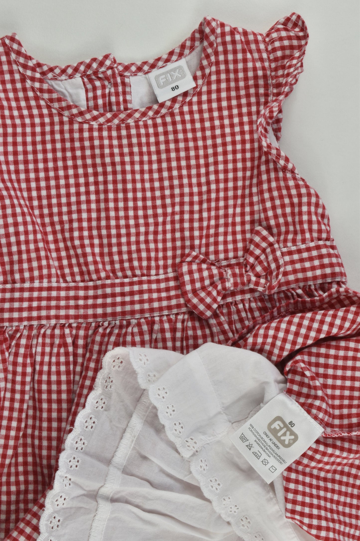 Fix by Lindex Size 0-1 (80 cm) Lined Checked Dress