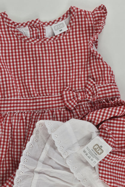 Fix by Lindex Size 0-1 (80 cm) Lined Checked Dress