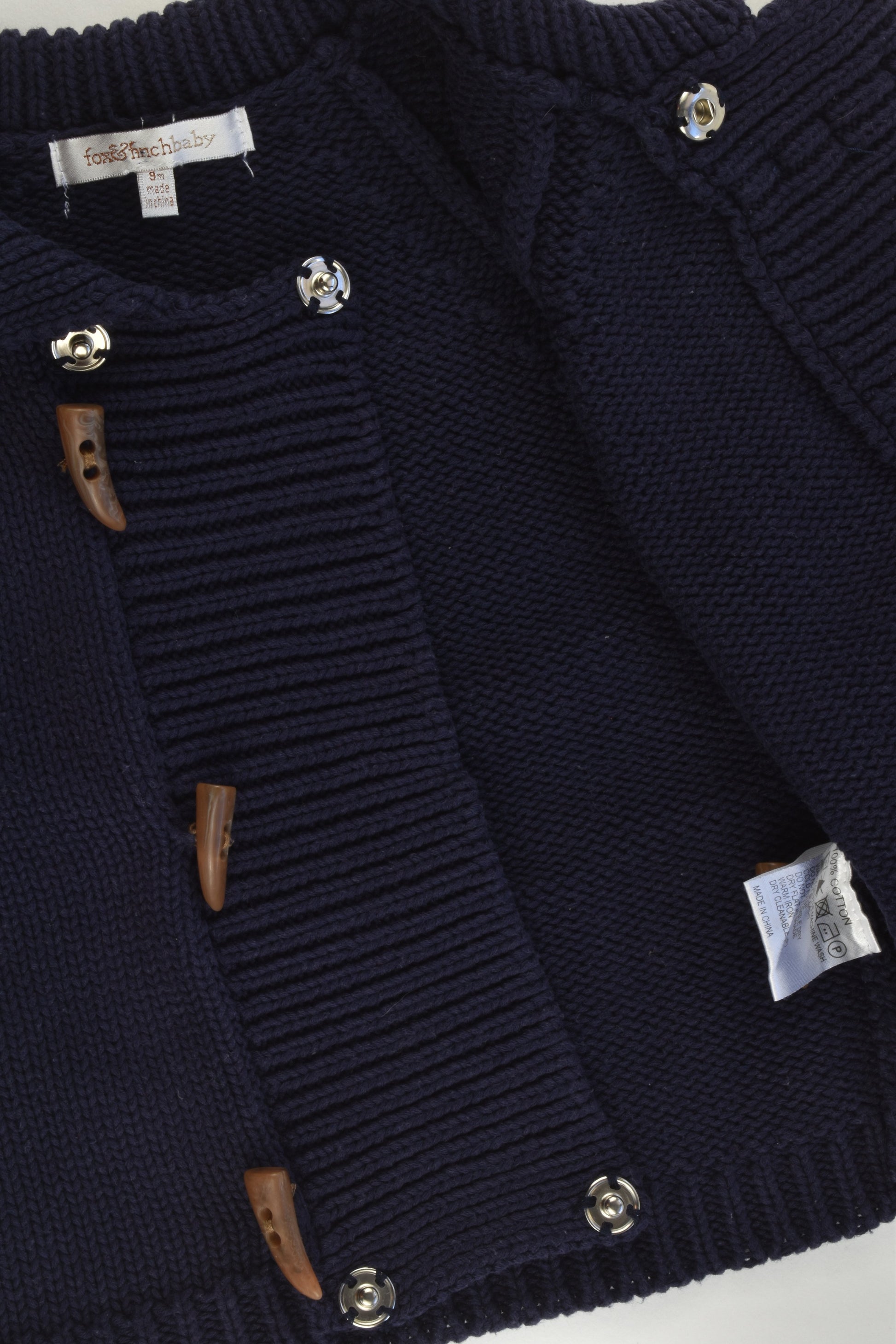 Fox & Fimch Size 0 (9 months) Navy Knitted Jumper