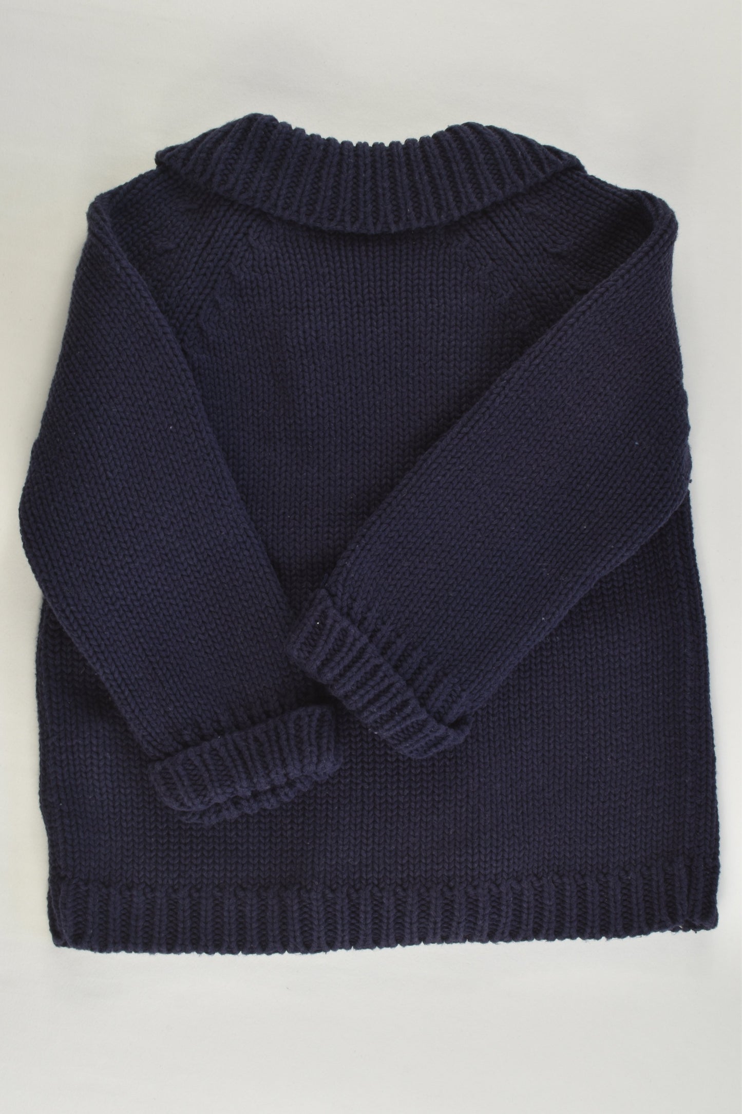 Fox & Fimch Size 0 (9 months) Navy Knitted Jumper