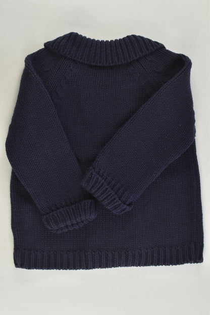 Fox & Fimch Size 0 (9 months) Navy Knitted Jumper