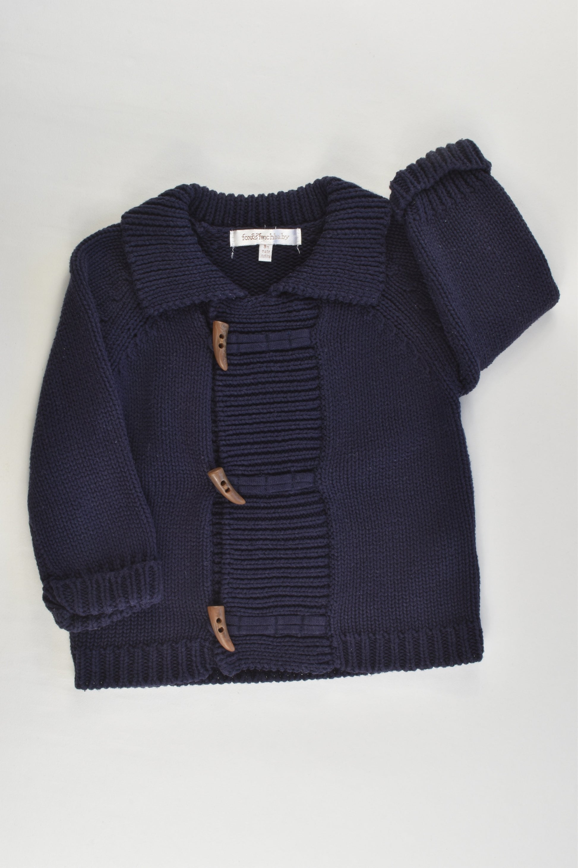 Fox & Fimch Size 0 (9 months) Navy Knitted Jumper