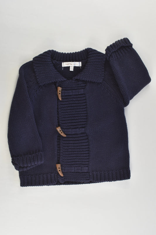 Fox & Fimch Size 0 (9 months) Navy Knitted Jumper