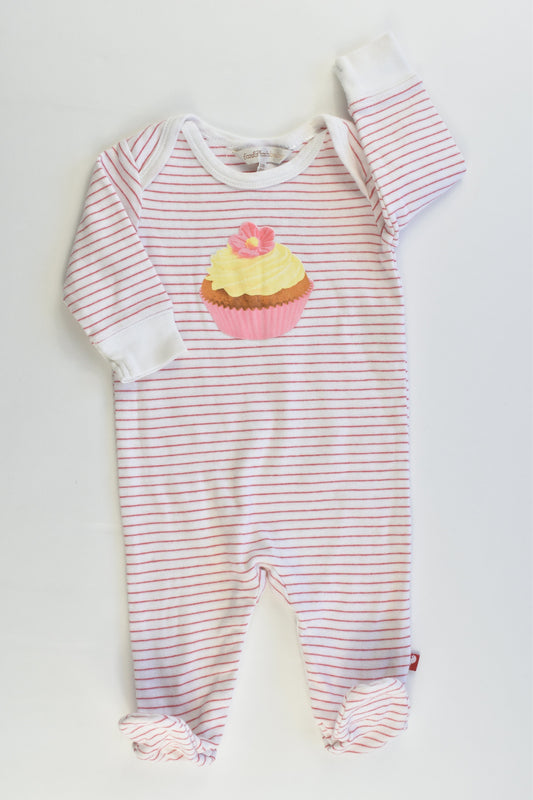 Fox & Finch Baby Size 000 (3 months) Striped Cupcake Footed Romper
