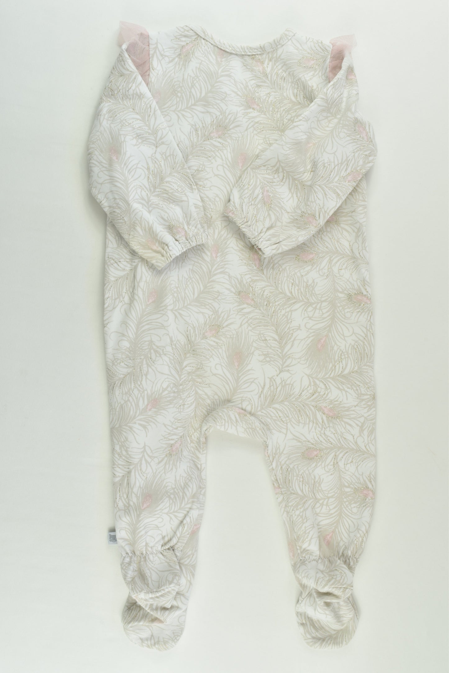 Fox & Finch Size 00 Peacock Feathers Footed Romper