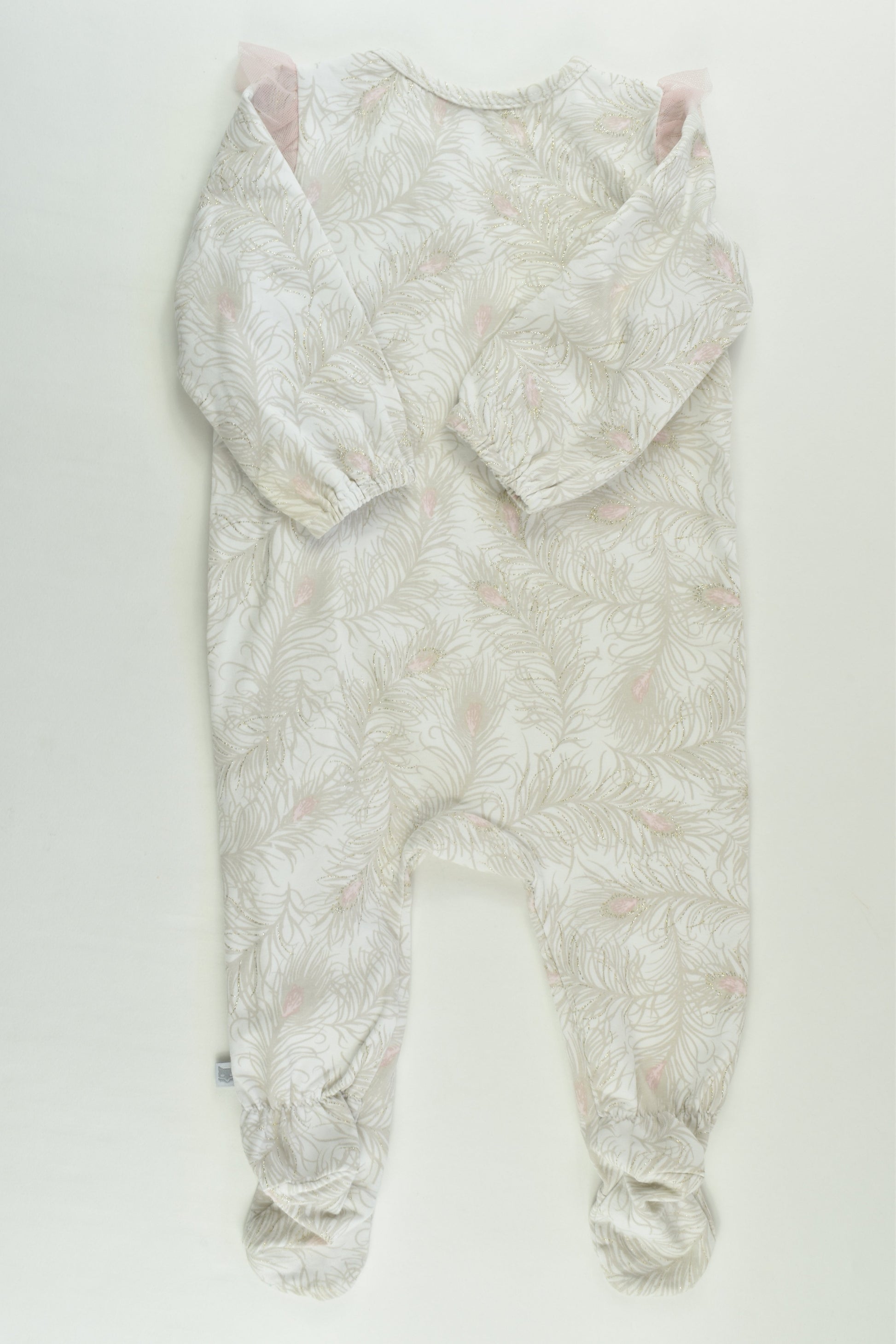 Fox & Finch Size 00 Peacock Feathers Footed Romper