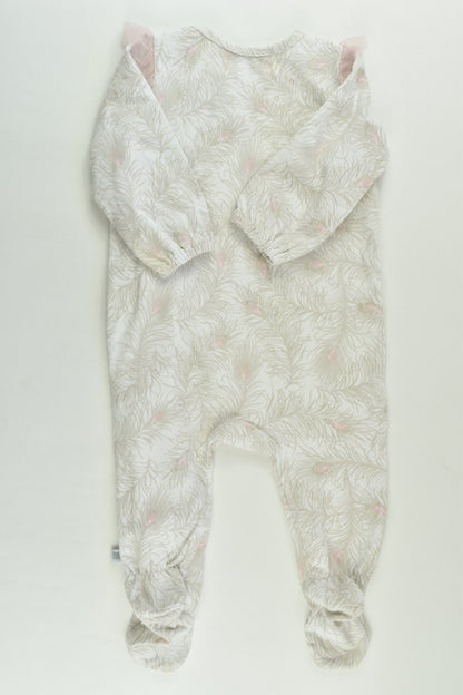 Fox & Finch Size 00 Peacock Feathers Footed Romper