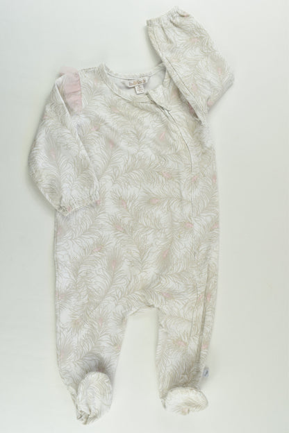 Fox & Finch Size 00 Peacock Feathers Footed Romper