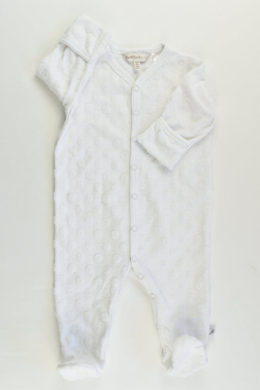 Fox & Finch Size 000 White dots Footed Romper