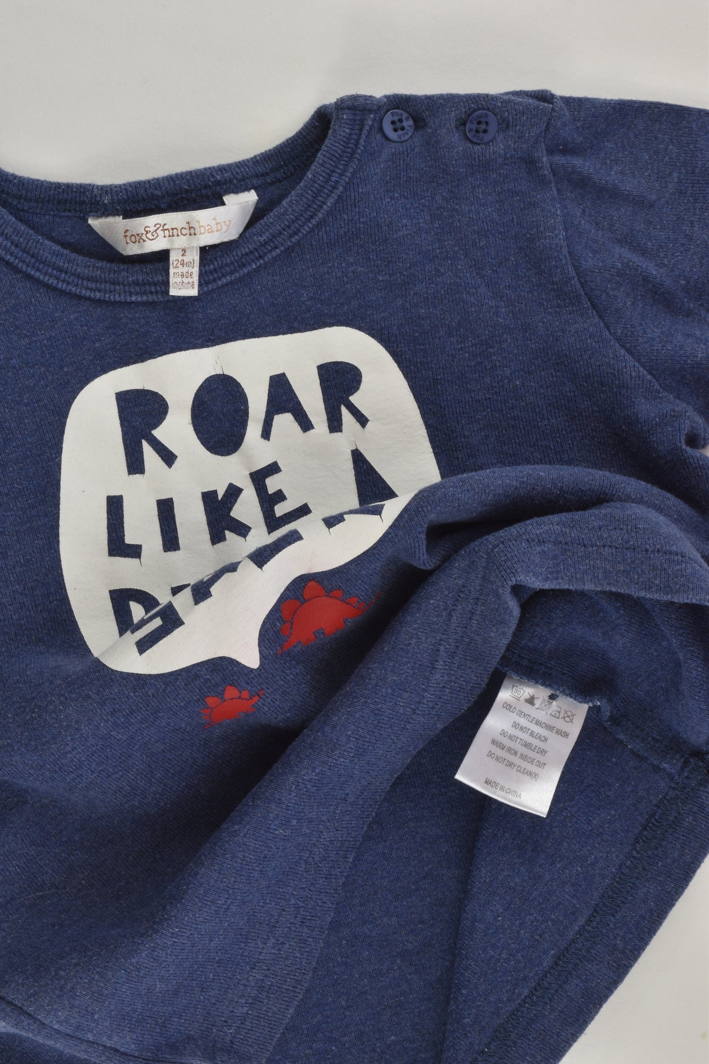 Fox & Finch Size 2 'Roar Like A Dinosaur' Top