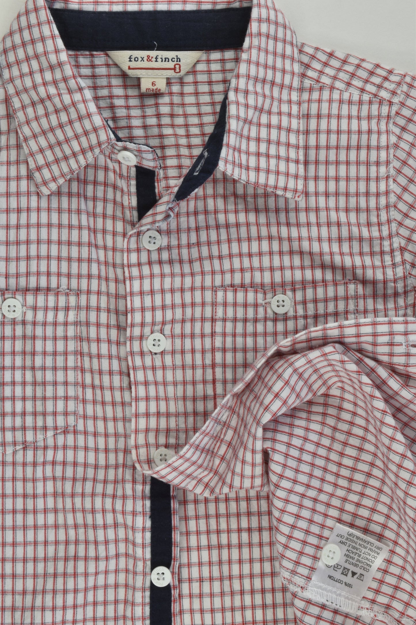 Fox & Finch Size 6 Checked Collared Shirt