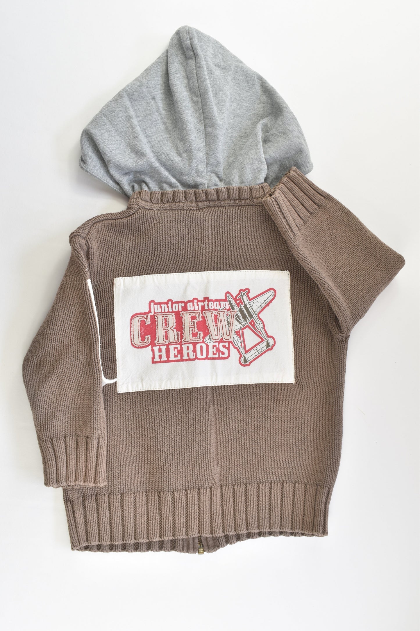 Fransa Size 2-3 (92-98 cm) 'Junior Airteam Crew Heroes' Thick Knitted Hooded Jumper