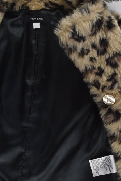 Fred Bare Size 1 Leopard Print Fluffy Jacket