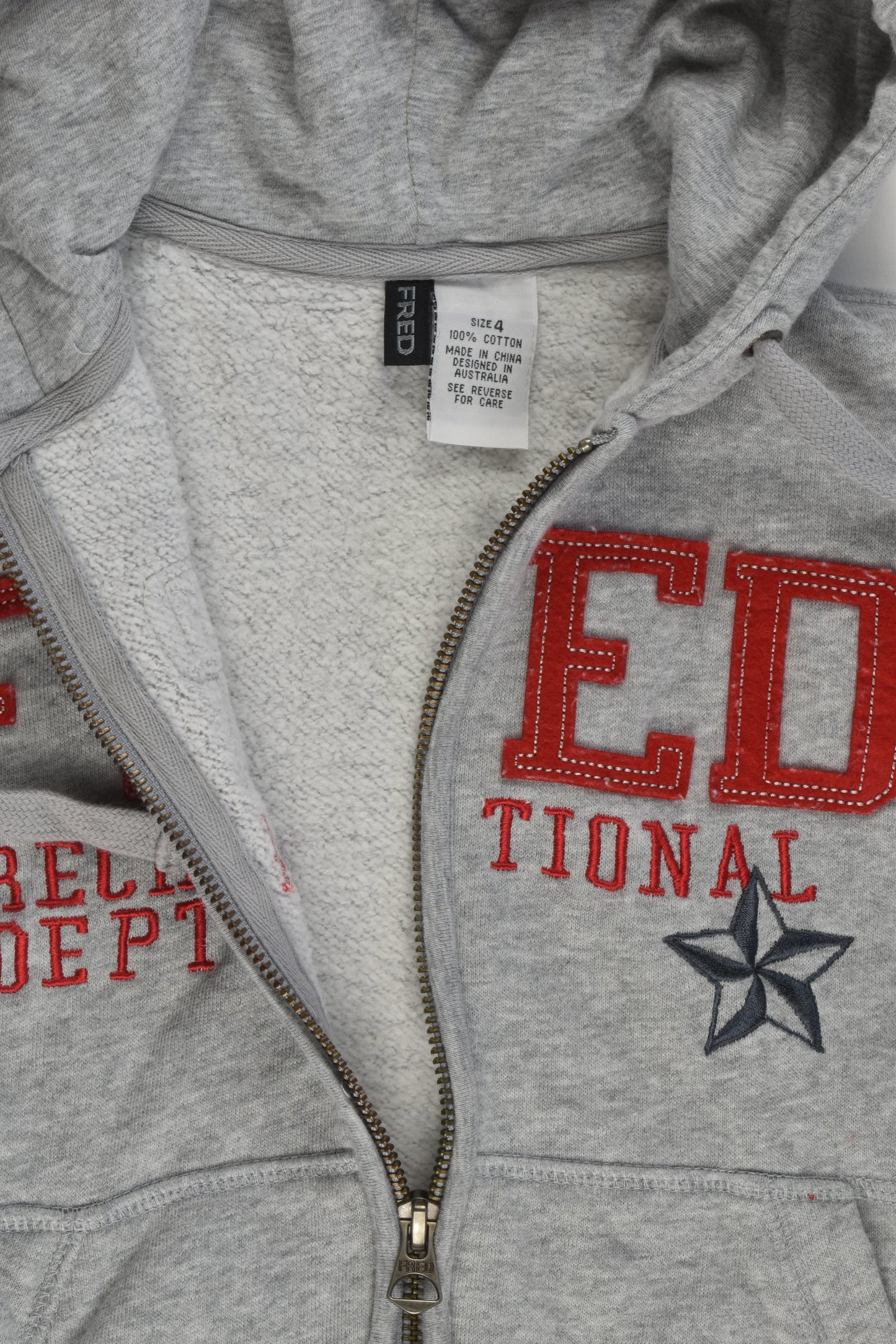 Fred Bare Size 4 'Recreational Dept' Zip Jumper