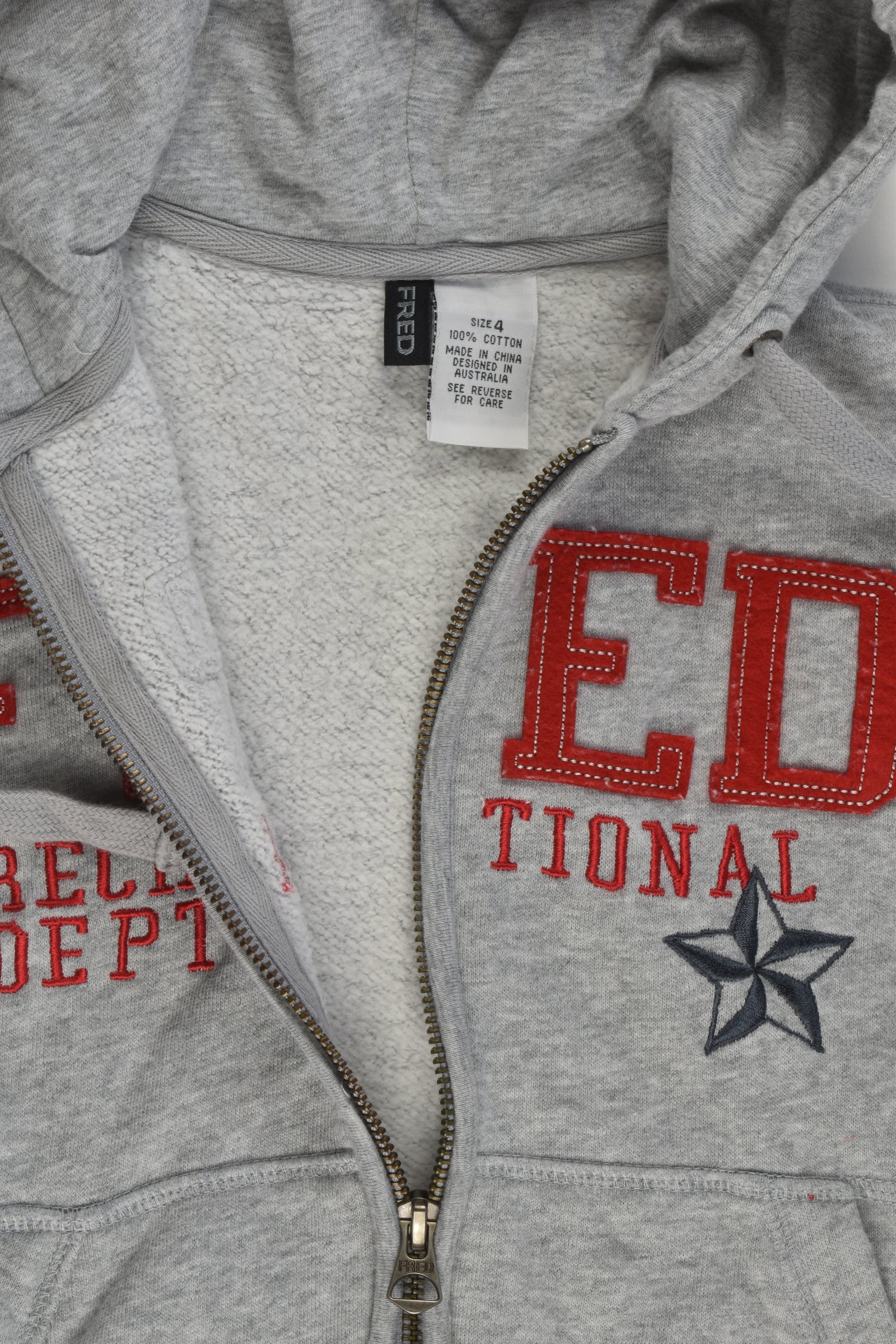 Fred Bare Size 4 'Recreational Dept' Zip Jumper
