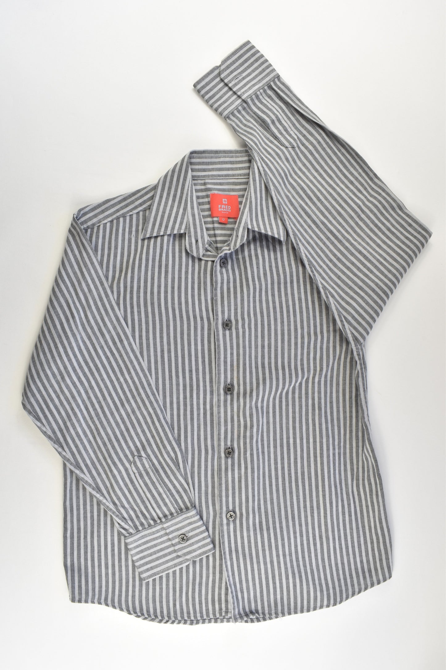 Fred Bracks Size 12 Striped Collared Shirt