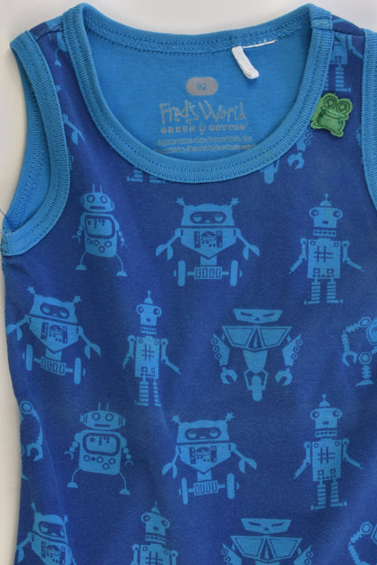 Fred's World by Green Cotton (Denmark) Size 92 cm (2) Robot Singlet