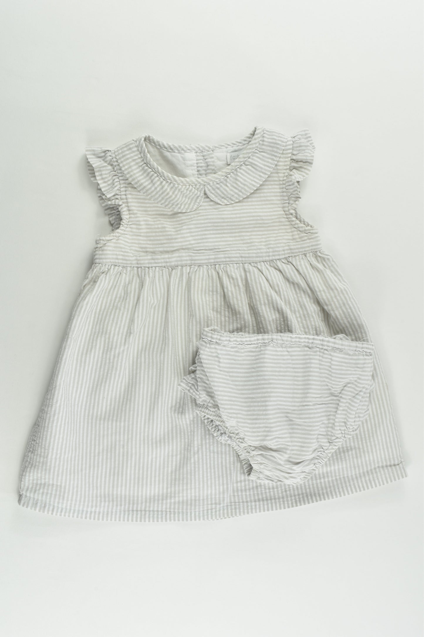 French Connection Size 0 (6-9 months) Striped Lined Dress with Matching Bloomers