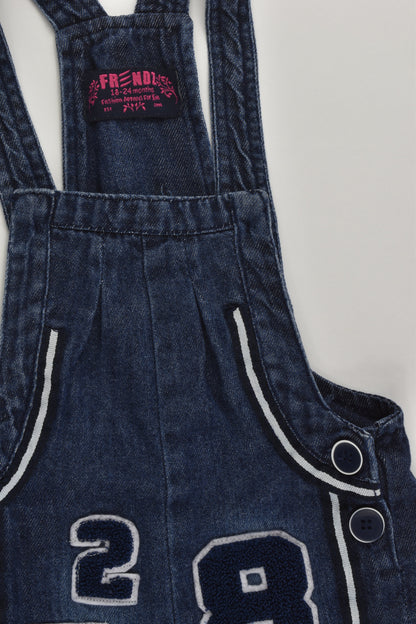 Frendz Size 1-2 (18-24 months) Denim Short Overalls