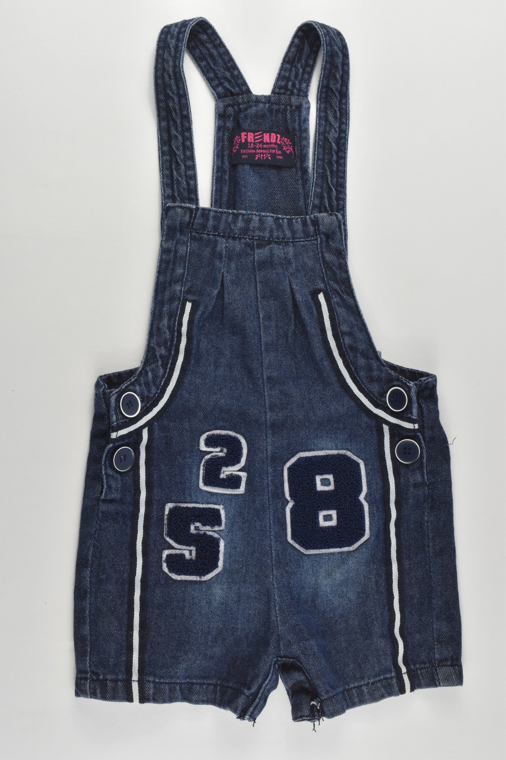 Frendz Size 1-2 (18-24 months) Denim Short Overalls