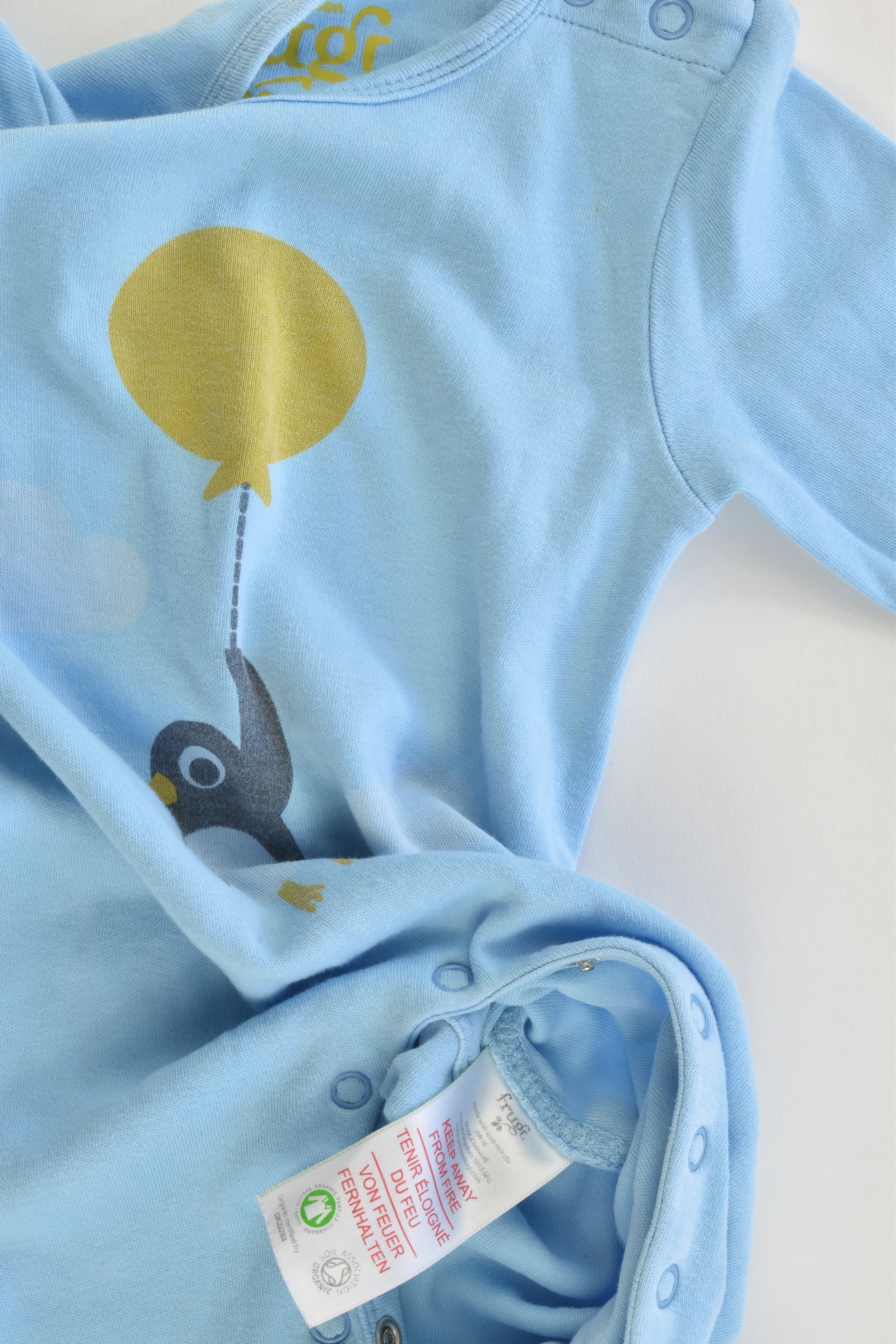 Frugi Size Newborn (000) Organic Cotton Footed Penguin Romper