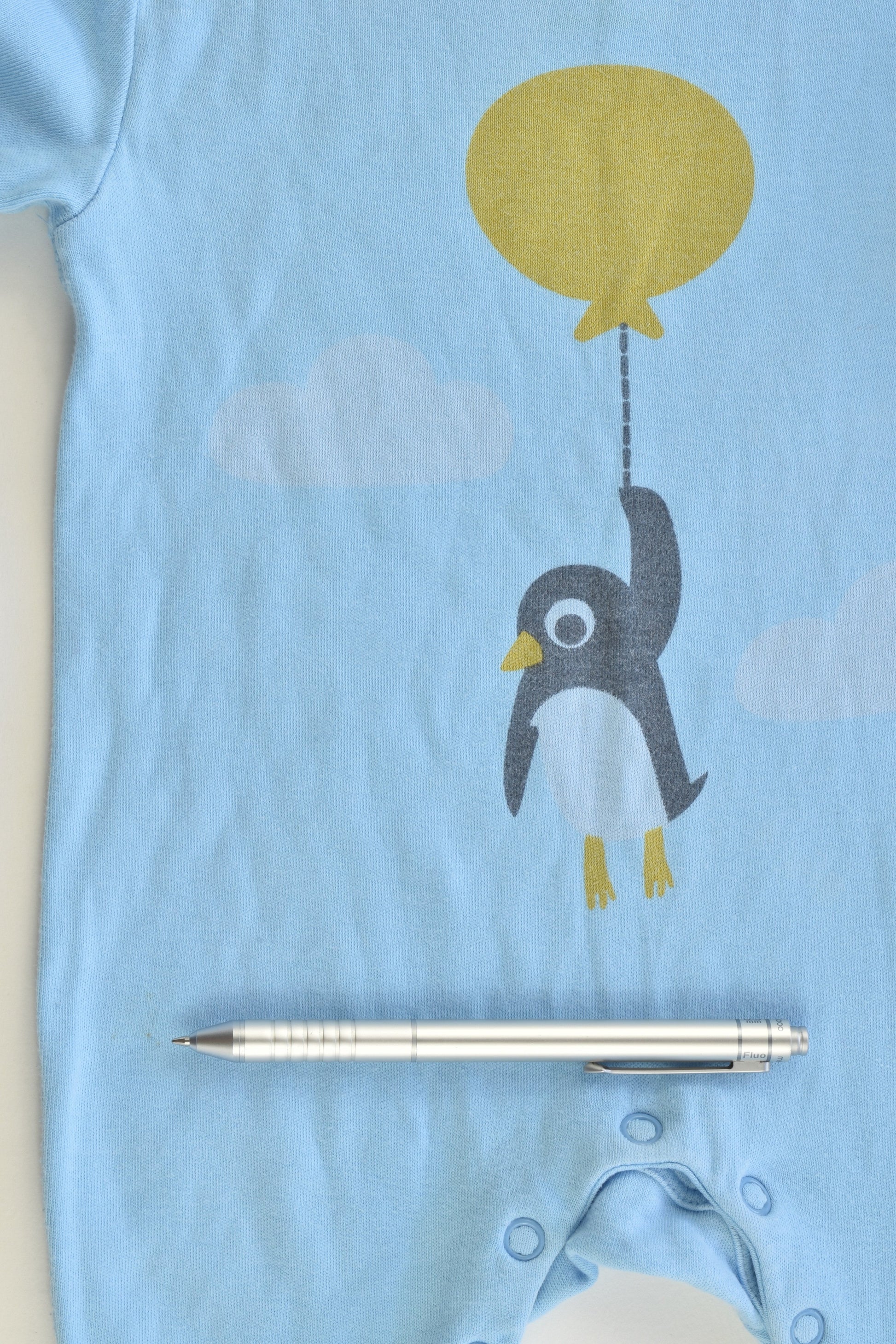 Frugi Size Newborn (000) Organic Cotton Footed Penguin Romper