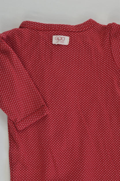 Gaia Size 000 (62 cm) Dots and Ruffle Organic Cotton Footed Romper