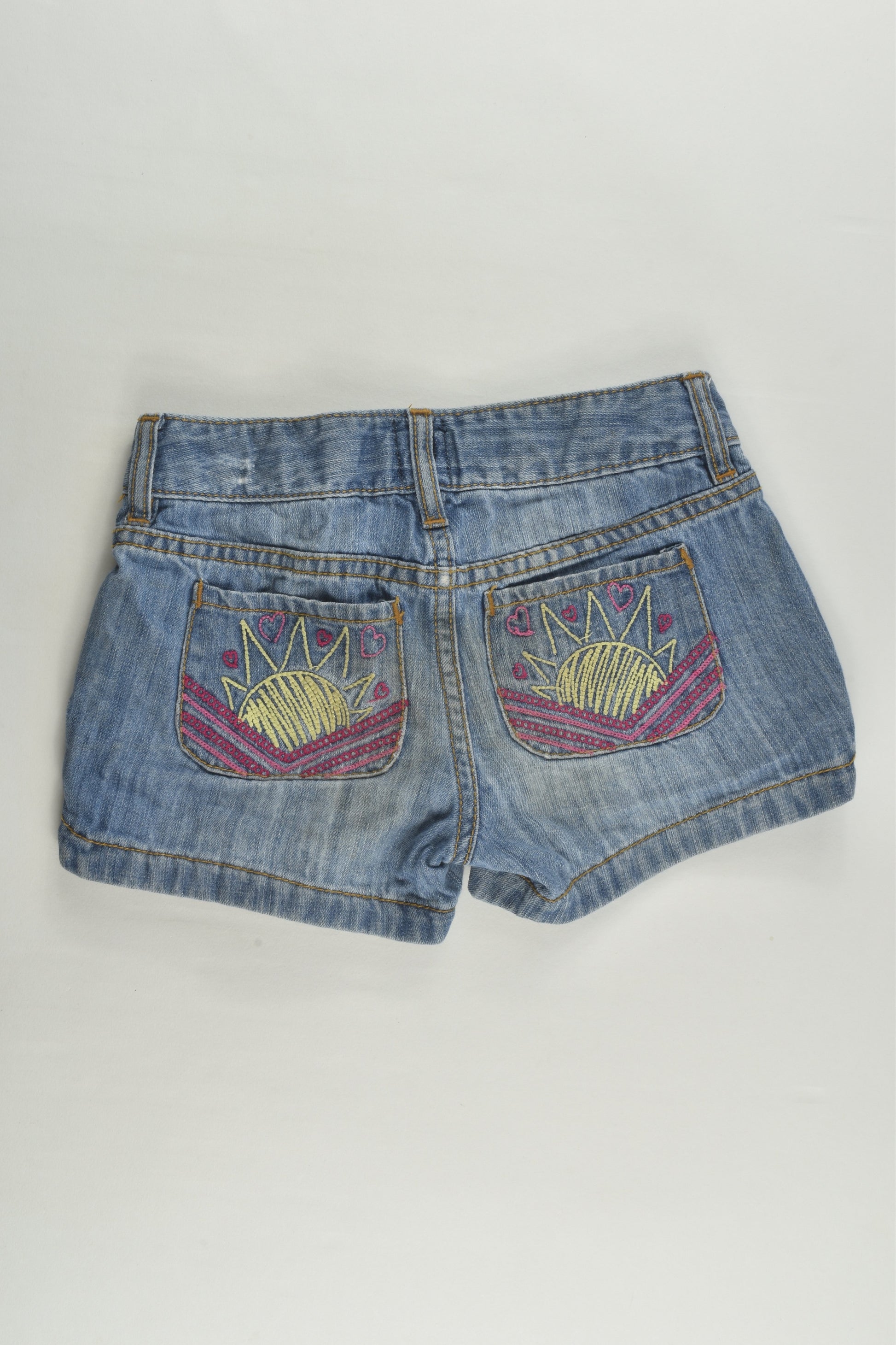 Gap Kids Size 7 Denim Sun Embroidery Back Pockets Shorts