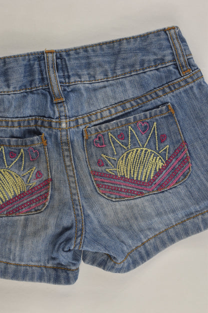 Gap Kids Size 7 Denim Sun Embroidery Back Pockets Shorts