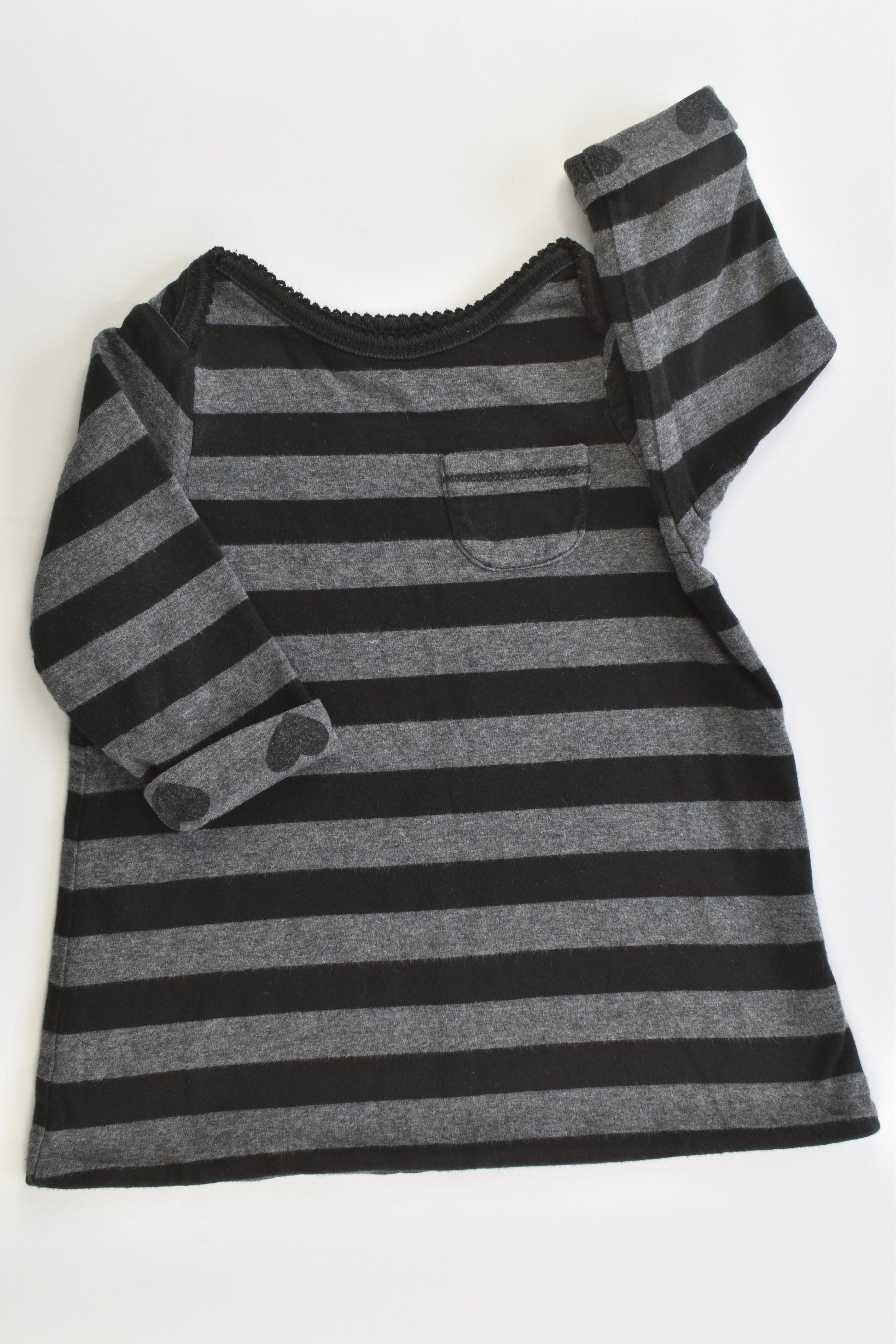 Gap Size 0 (6-12 months) Reversible Stripes/Love Hearts Top/Tunic