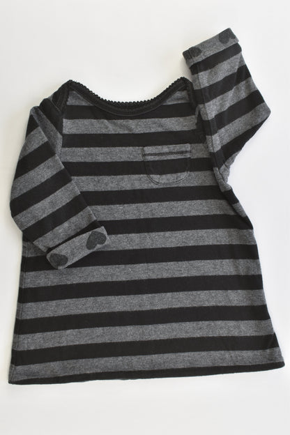 Gap Size 0 (6-12 months) Reversible Stripes/Love Hearts Top/Tunic