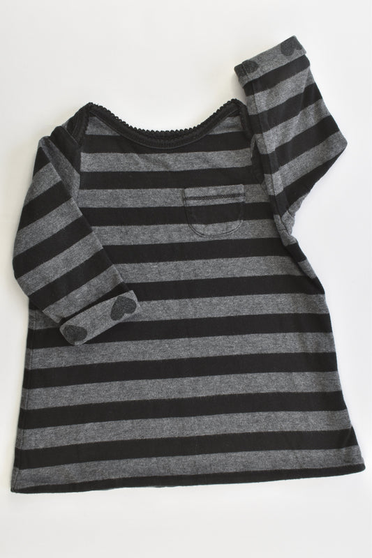 Gap Size 0 (6-12 months) Reversible Stripes/Love Hearts Top/Tunic
