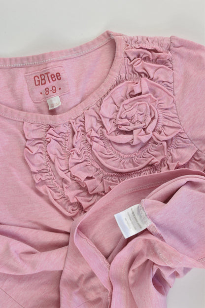 GB Tee Size 8-9 Top with Ruffle Flower