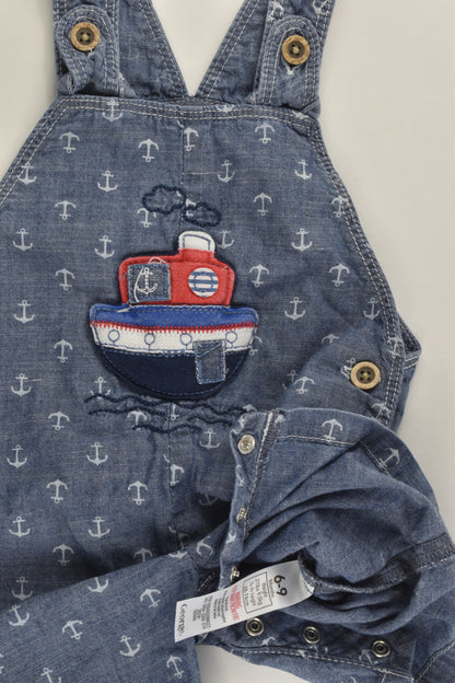 George Size 0 (6-9 months, 68-74 cm) Nautical Lightweight Denim Short Overalls