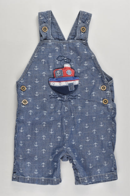 George Size 0 (6-9 months, 68-74 cm) Nautical Lightweight Denim Short Overalls