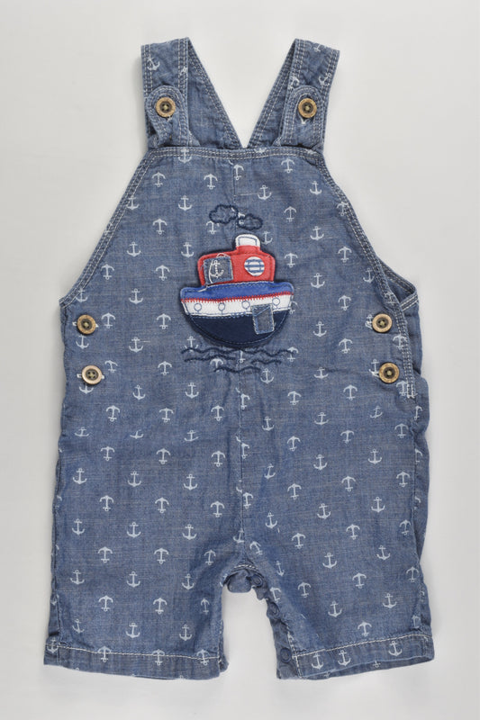 George Size 0 (6-9 months, 68-74 cm) Nautical Lightweight Denim Short Overalls