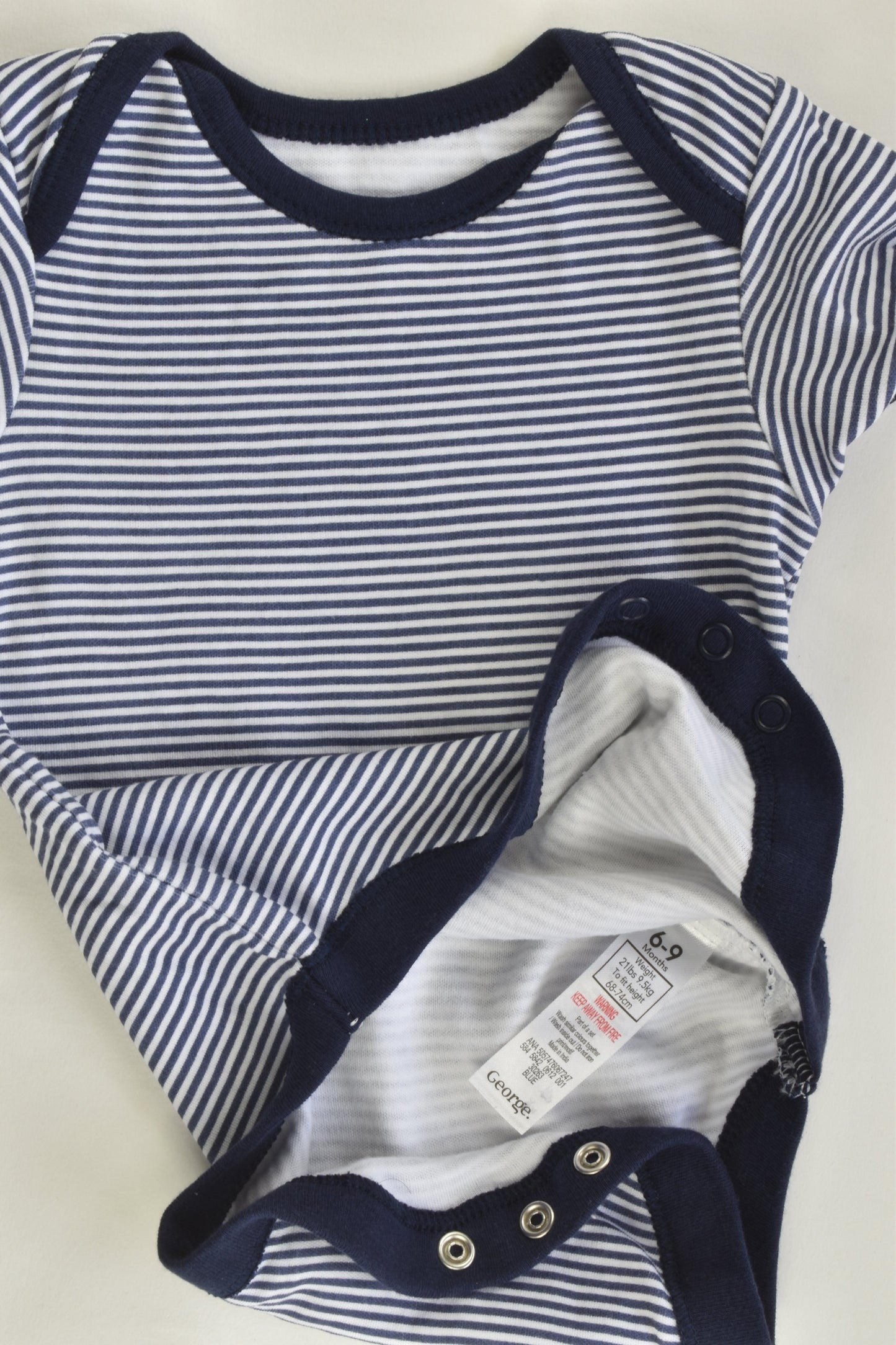 George Size 0 (6-9 months) Striped Bodysuit