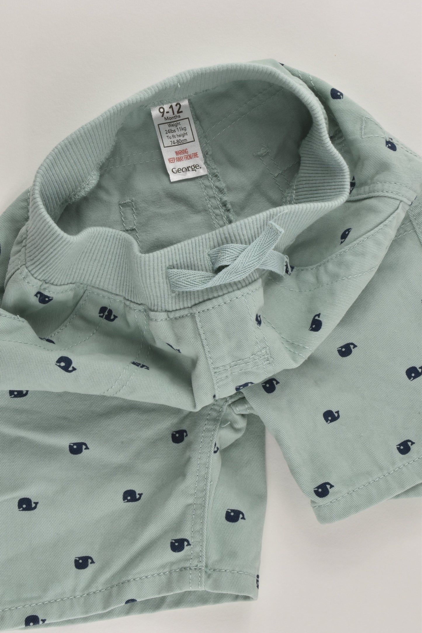 George Size 0 (9-12 months, 74-80 cm) Whales Lightweight Shorts